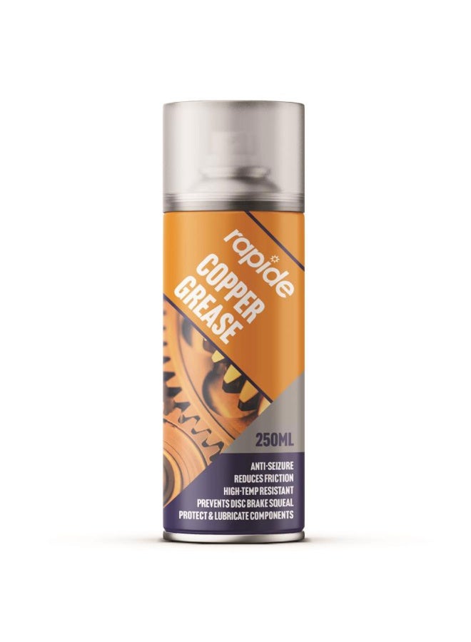 Rapide Products Rapide Copper Grease Aerosol Spray Lubricant Can 250ml Anti Seize Brake Pad Squeal Oil - Anti-Seize Solution Designed To Protect Metal Components From Rust, Corrosion, And Friction - Image 4