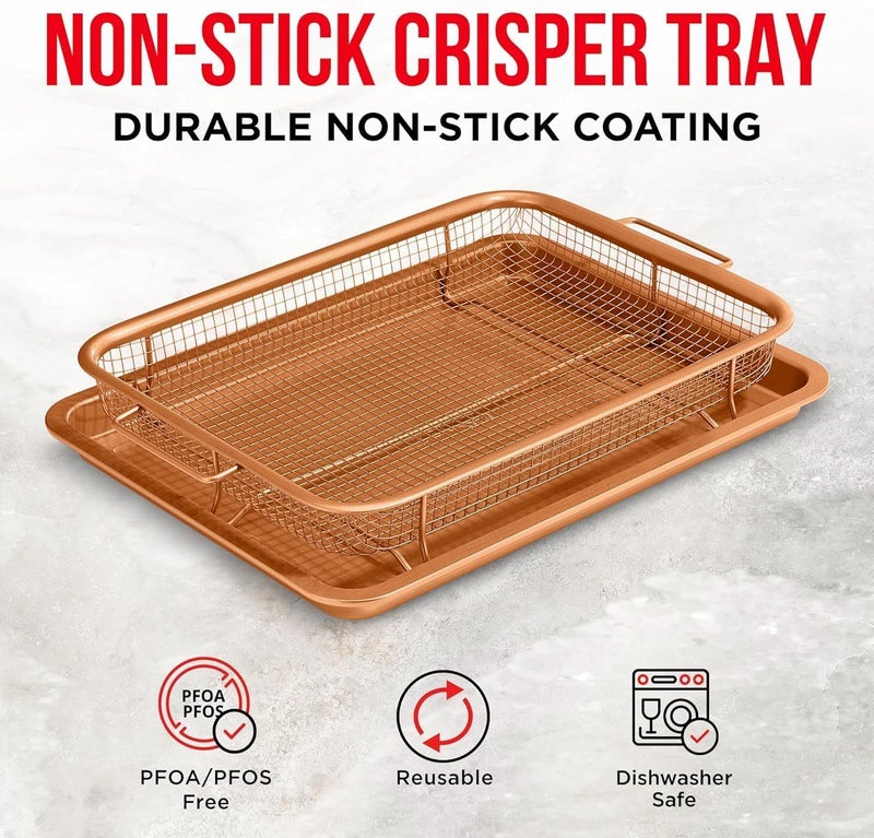Botash Kitchen DeepFried Food Drain Basin Rectangle Crispy Tray Filter Mesh FreshKeeping Basket NonStick Oil Pan Crisping Tray Oven Baking Tray Frying Basket and Baking Sheet1pcsMulticolour - Image 5