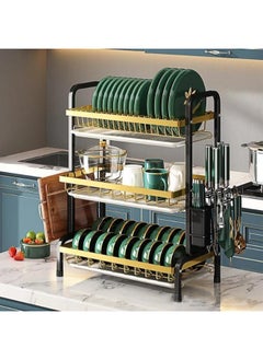 Generic 3-Tier Imported Metal Kitchen, Anti-Rust, Comfortable, And Drains Cups, Glasses, And Knives (Ju-802) - The Perfect Solution For The Advanced Kitchen That Cares About Quality And Safety. Unique And Durable Design Provides Long-Term Use. Comes With  - Image 2