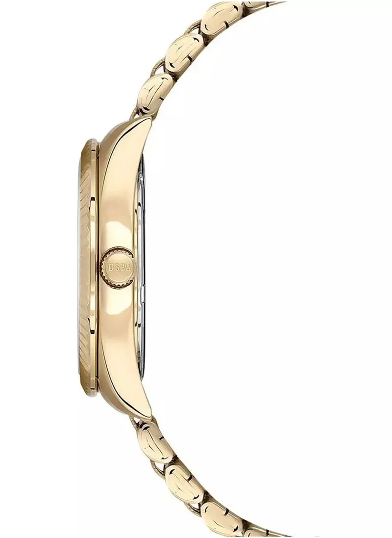 U.S. Polo Assn. Women's 34mm Watch with Green Dial & Gold Bracelet