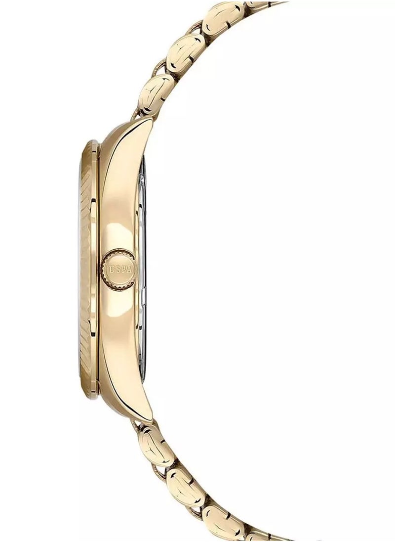 U.S. Polo Assn. Women's 34mm Watch with Green Dial & Gold Bracelet  - Image 2