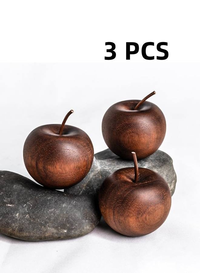 3 Pcs Wooden Essential Oil Diffuser，Wooden Apple Aromatherapy Diffuser，Portable Air Freshener，Car Aromatherapy for Home, Office, Car, Wardrobe, Yoga Hall, and SPA - Image 1