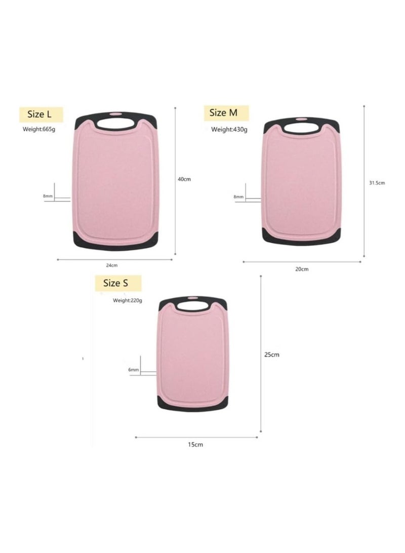 TEGRILO 3 PCS Chopping Board Set, BPA Free Multi Coloured Cutting Boards with Different Sizes and Non-Slip Handles, Deep Drip Juice Groove, Easy to Clean, Unique Gift for Cooks (multicolor) - Image 3