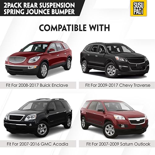 SUSUPACI 20838485 2Pack Rear Suspension Spring Jounce Bumper Fit For Buick Enclave 2008-2017 For Chevy Traverse 2009-2017 For GMC Acadia 2007-2016 For Saturn Outlook 2007-2009 - Image 3