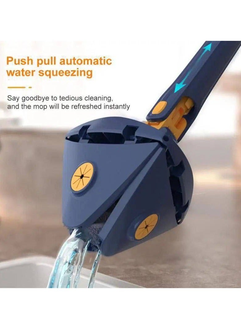 مساحة باركيه مثلثه  مساحه متحركه بيد استانليس بتعصر نفسها من اليد للأرضيات والأسقف والحيطان والسيراميك خامة مايكروفيبر معاها 2 قطعه غيار بتلف 360 درجة متعدده الالوان - Image 1