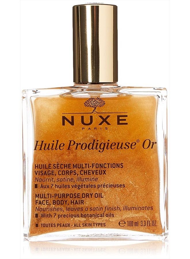 NUXE زيت بروديجيوز المتلألئ متعدد الاستخدامات - توهج فاخر مشع وترطيب للوجه والجسم والشعر، 3.3 أونصة سائلة - Image 1