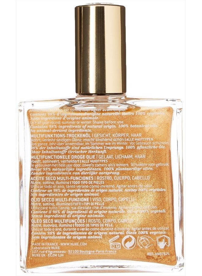 NUXE زيت بروديجيوز المتلألئ متعدد الاستخدامات - توهج فاخر مشع وترطيب للوجه والجسم والشعر، 3.3 أونصة سائلة - Image 3