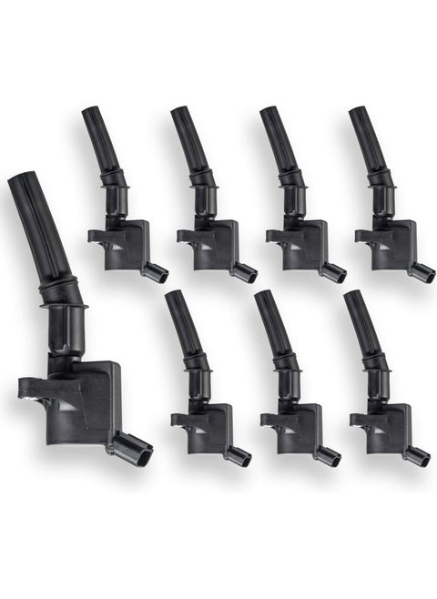 Set of 8 Curved Boot Ignition Coil Pack Compatible with Ford Lincoln Mercury 4.6L 5.4L V8 Replacement for DG508 C1454 C1417 FD503 1L2U12029AA I2LU-12A388-AA C1417 DG473 DG481 DG491