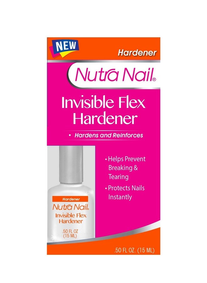 Nutra Nail Invisible Flex Hardener Instant Protective & Restorative Clear Gel Top Coat Shield For Brittle Damaged Nails 0.5 Fl Oz  - Image 1