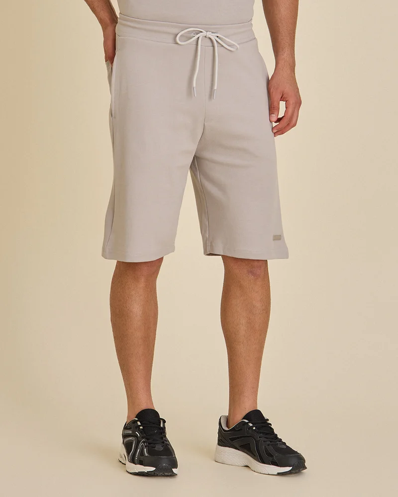 Redtag Men Ecru Plain Shorts