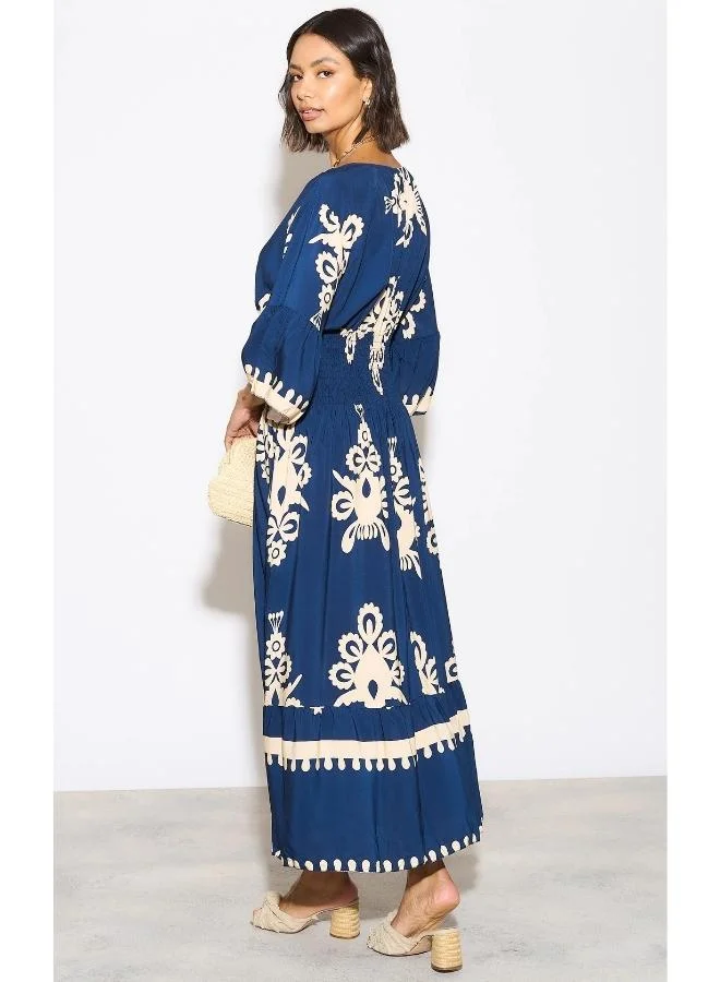 Hoxton Gal Floral Print Midi Dress