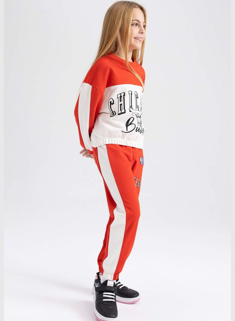 DeFacto Girl NBA Chicago Bulls Licenced Jogger Fit Knitted Trousers  - Image 4