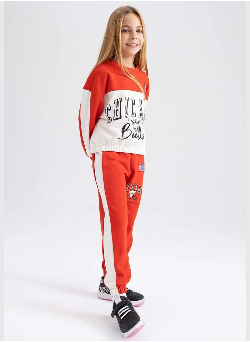 ديفاكتو Girl NBA Chicago Bulls Licenced Jogger Fit Knitted Trousers