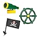 Barcaloo Playground Equipment Bundle Set with Kids Pirate Telescope Pirate Steering Wheel Flags Jungle Gym Playset Accessories for Backyard Swings Playground Set for Backyards - Image 2