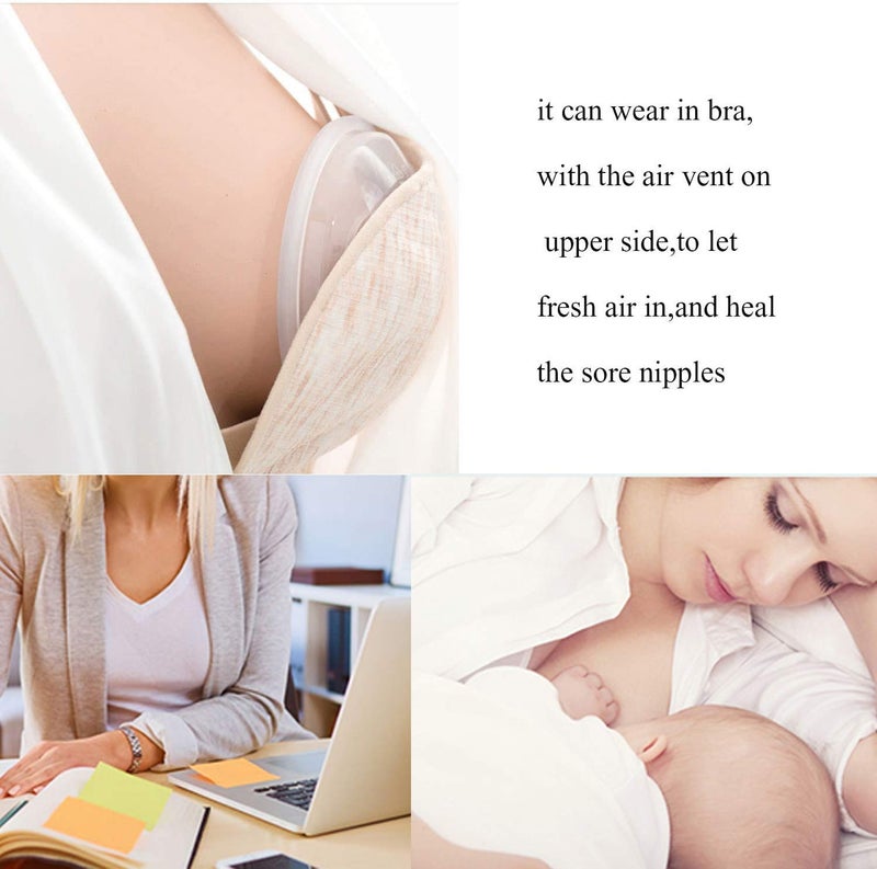 Cmbear Breast Shells Milk Saver,2 Pack Breast Pump,Breastmilk Collector,Milk Anti-flow Out,Protect Sore Nipples,BPA-Free Flexible Food Grade Silicon and PP Material,Skin Friendly - Image 4