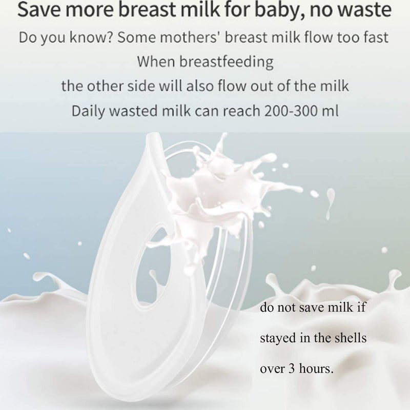 Cmbear Breast Shells Milk Saver,2 Pack Breast Pump,Breastmilk Collector,Milk Anti-flow Out,Protect Sore Nipples,BPA-Free Flexible Food Grade Silicon and PP Material,Skin Friendly - Image 5