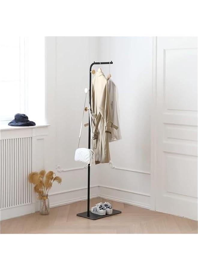 HOOKOR Metal Coat Rack Freestanding with Natural Marble Base, Entryway Coats Hanger Stand with 3 Hooks, Home Hotel Hall Tree for Coats, Hats, Scarves, Clothes, and Handbags (Black) - Image 5
