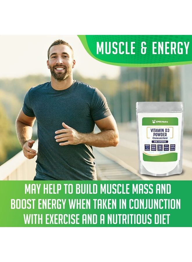 XPRS Nutra Vitamin D3 Powder (Cholecalciferol) - Unflavored VIT D Powder for Bones and Immunity - Vitamin D3 Powder for Muscle Function - Vitamin D Powder Supplements (8 Ounce) - Image 3