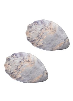KULSAN Melamine Serving Plate Set 2 Pieces Marble Color 20 cm  - Image 1