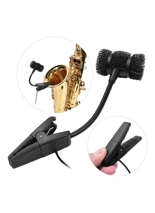 NIBEMINENT - Wired Saxophone Microphone Clip-on Musical Instrument Condenser Mic 3.5mm Plug with 6.35mm Conversion - Image 1