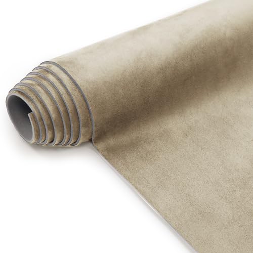 Wilaly Suede Headliner Fabric with Foam Backing Material - Automotive/Home Micro-Suede Headliner Flame Retardant Fabric for Car Replacement/Repair/DIY (Beige 36 * 60 Inch) - Image 1