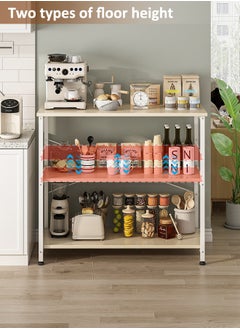 Harlan Adjustable Kitchen Storage Rack, 3-Tier Storage Shelf, Coffee Corner Table, Multi-use Organizer Rack for Kitchen, Living room, Bedroom.  - Image 2