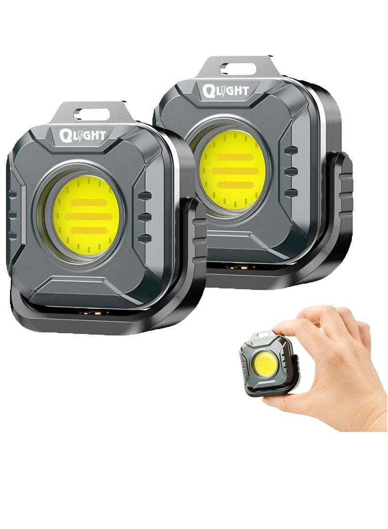 QLIGHT QLIGHT 2PACK Rechargeable Mini Flashlight Outdoor Led Torch Light, COB Camping Lights Outdoor, Adjustable Color Temp (2700K-8000K), Waterproof, Emergency Light Rechargeable, Light for Camping  - Image 1