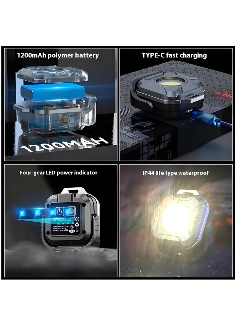 QLIGHT QLIGHT 2PACK Rechargeable Mini Flashlight Outdoor Led Torch Light, COB Camping Lights Outdoor, Adjustable Color Temp (2700K-8000K), Waterproof, Emergency Light Rechargeable, Light for Camping  - Image 4