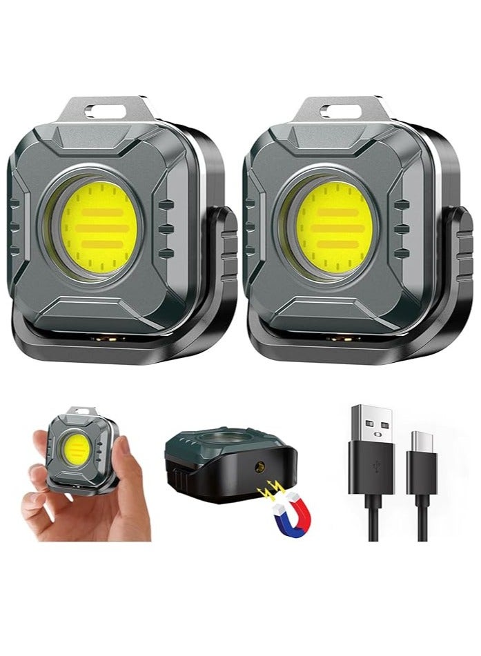 QLIGHT 2PACK Rechargeable Mini Flashlight Outdoor Led Torch Light, COB Camping Lights Outdoor, Adjustable Color Temp (2700K-8000K), Waterproof, Emergency Light Rechargeable, Light for Camping - Image 1