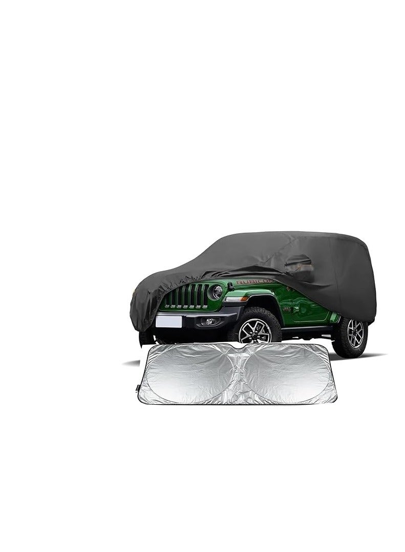 TORONTO Compatible with Jeep Wrangler 2 Door, Custom Fit JK JL TJ YJ CJ,Outdoor Waterproof Sun Rain Snow Hail Protection with Driver Door Zipper (Black, Custom Fit Jeep Wrangler 2 Door) with sunscreen - Image 1