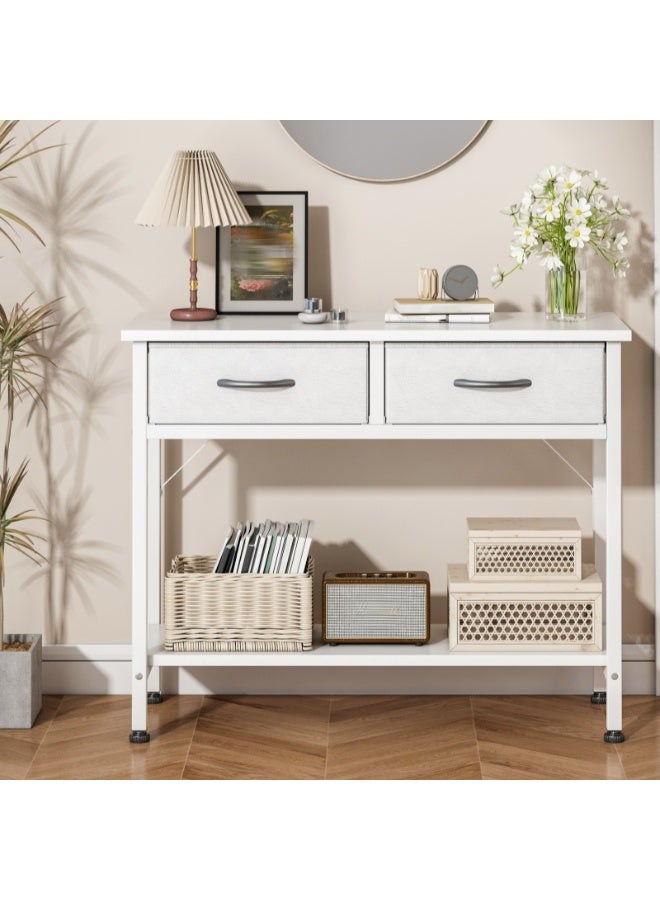 NEWLAN Console Tables for Living Room, Entryway Table with 2 drawers, Easy to Clean, Long Behind Couch Table for Hallway Bedroom. 75*85*35cm - Image 2