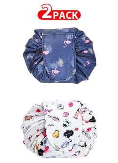 MARGOUN 2 Pack Drawstring Lazy Cosmetic Travel Bag Women Makeup Bag for Travel and Household to Storing Cosmetics  - Image 1