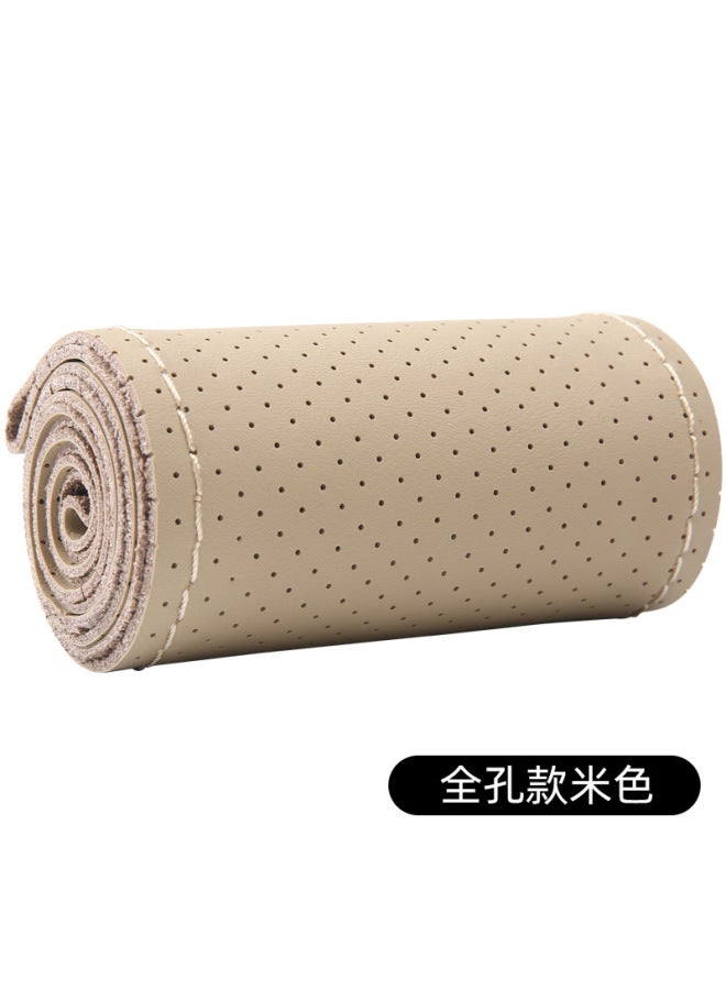 Real Cowhide Car Steering Wheel Cover Manufacturers Four Seasons Universal Hand-sched Handle Cover New Leather Cover