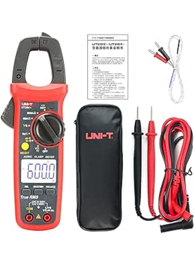 UNI-T UT204+ Digital Clamp Meter Temperature AC DC Current Voltage Resistance Tester multimeter