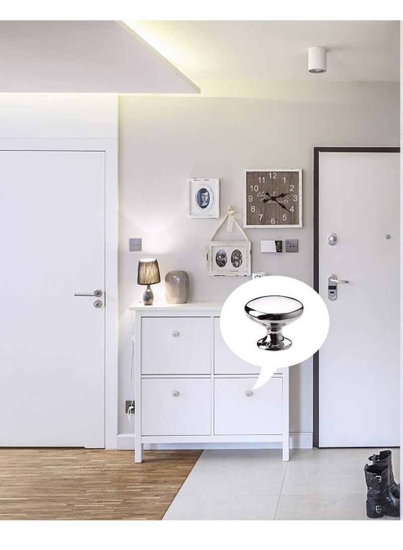 SYOSI Round Cabinet Knob Stainless Furniture Pull Handle Simple  Sturdy Knob Diameter 25 mm 4 Pack for Kitchen Cupboard Door Bedroom Dresser Drawer Bathroom Wardrobe Hardware  - Image 1