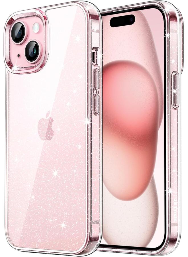 Jetech Glitter Case For Iphone 15 6.1 Inch Bling Sparkle Shockproof Phone Bumper Cover Cute Sparkly For Women And Girls Clear - Image 1