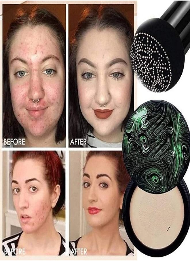 SUNISA - كريم أساس Sunisa Mushroom Head Air Cushion CC كريم أساس يدوم طويلاً لتغطية العيوب، ويوحد لون البشرة، مناسب لجميع أنواع البشرة - Image 1