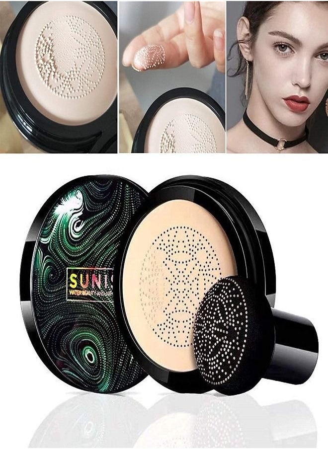SUNISA - كريم أساس Sunisa Mushroom Head Air Cushion CC كريم أساس يدوم طويلاً لتغطية العيوب، ويوحد لون البشرة، مناسب لجميع أنواع البشرة - Image 1