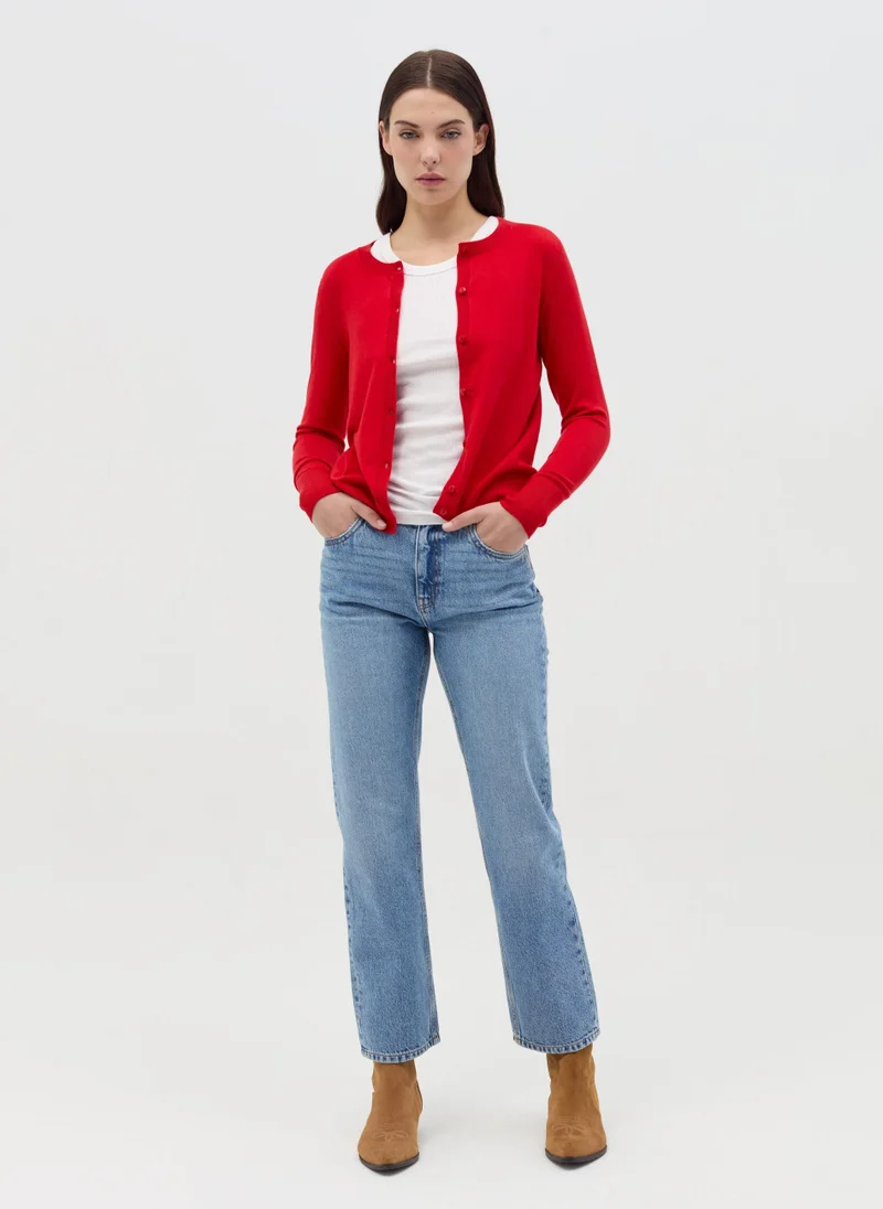 Ovs Cardigan With Round Neckline