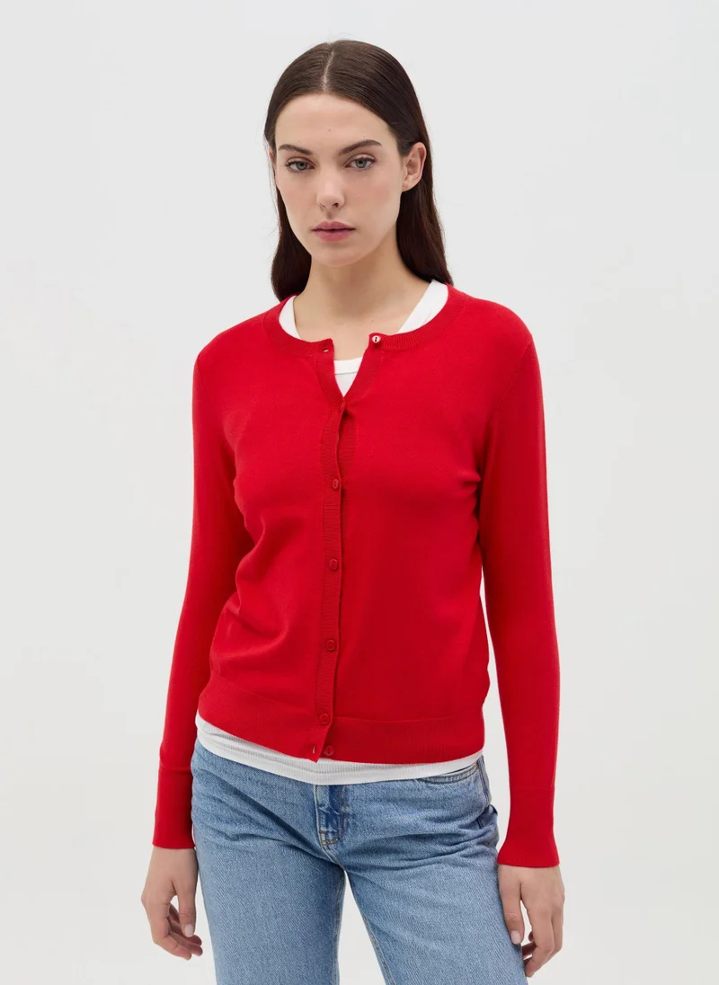 Ovs Cardigan With Round Neckline