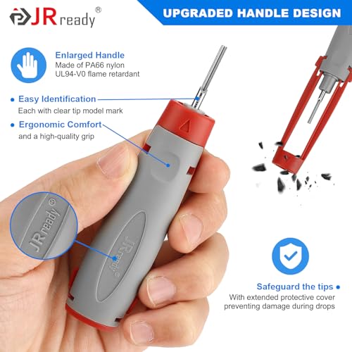 JRready JRconDRK00A20-02 Pin Removal Tool Kit, 20PCS Universal Automotive Computer Electrical Terminal Release Tool Set for Deutsch, AMP, TE, Molex, MCON 1.2, Harting Wain, Amphenol RT360 Connectors - Image 5