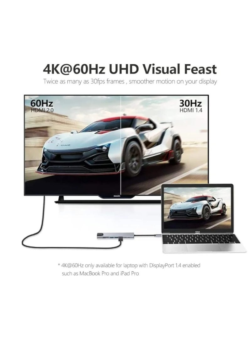 traditious USB C Hub 8 in 1 Multiport Adapter – Type C Dock with 4K HDMI, PD Charging, Ethernet Port, USB-C, 2 USB 3.0, SD/TF Card Reader – Compatible with MacBook Pro, Dell XPS, iPad Pro, and More Type-C Devices  - Image 3