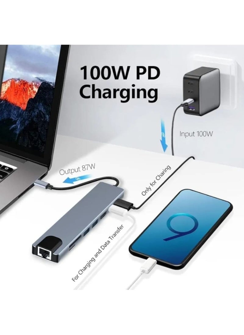 traditious USB C Hub 8 in 1 Multiport Adapter – Type C Dock with 4K HDMI, PD Charging, Ethernet Port, USB-C, 2 USB 3.0, SD/TF Card Reader – Compatible with MacBook Pro, Dell XPS, iPad Pro, and More Type-C Devices  - Image 4