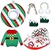 Cindeer 6 Pcs Christmas Doll Accessories Set Includes Clothes Sweater Ear Muffs Scarf Shoes Sleigh Snow Ring Set for 115 Inch DollRed Green Stripe - Image 2