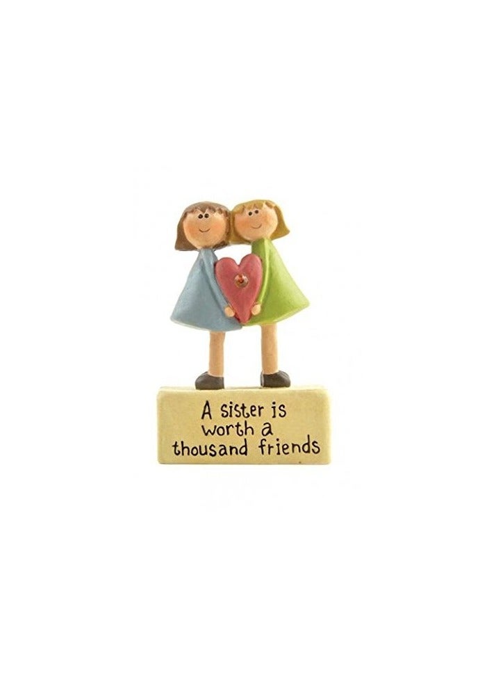 CUTE KEEPSAKE ORNAMENT A SISTER IS WORTH A THOUSAND FRIENDS