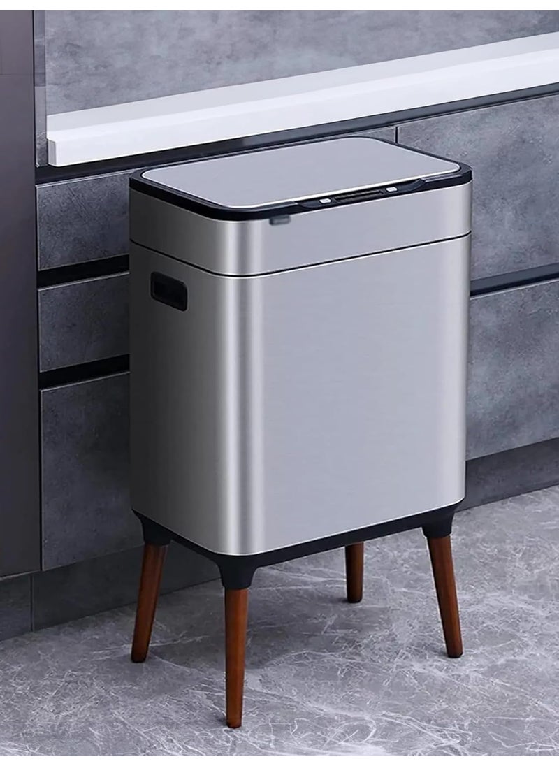 Umai UMAI 9L9L Dustbin For Kitchen Dustbin For Bathroom 62cm Automatic Smart Sensor Dustbin For Bedroom Steel Dustbin With Lid Hands Free Access Dustbin For Office Garbage Bin Silver  - Image 1