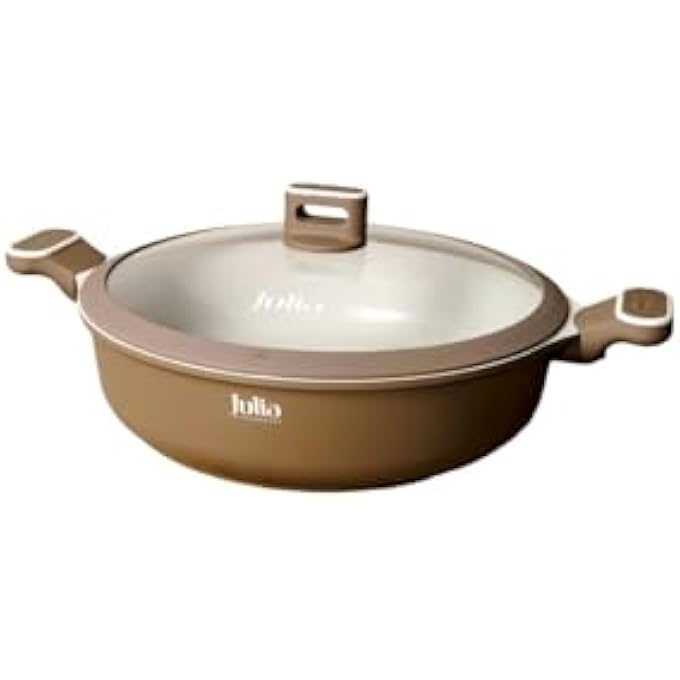 EliteProf Shallow Casserole With Lid 32CmBrownBeige