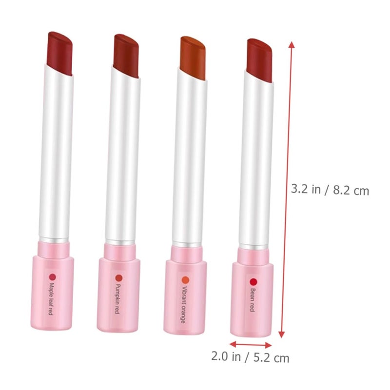 4pcs Matte Lipstick Set for Women Small Portable Korean Velvet Lip Makeup Tools Lightweight Non-sticky Lip Gloss for Parties Travel Office and Daily Use - Image 2