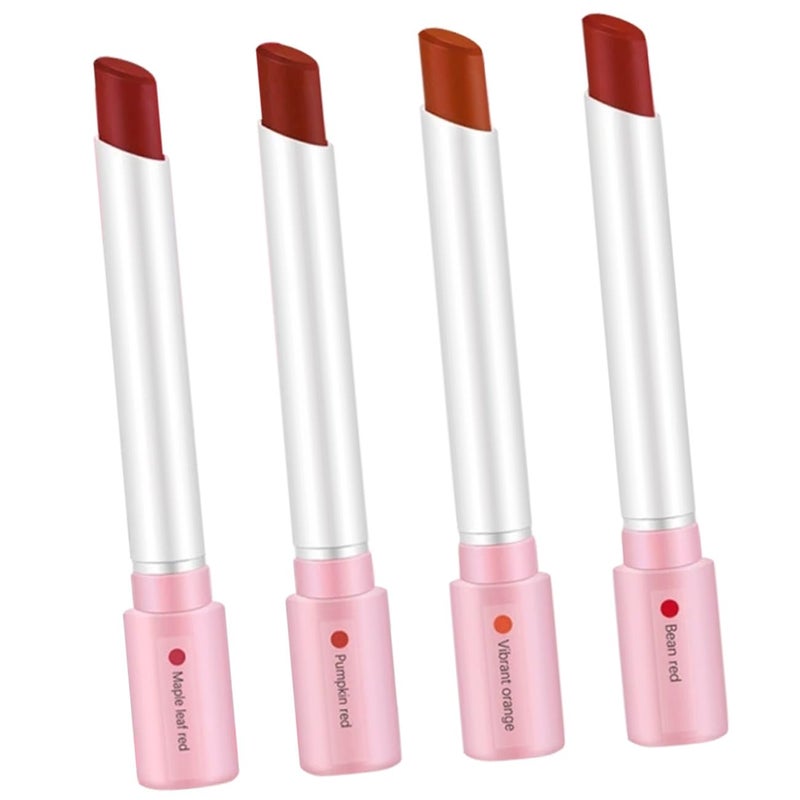 4pcs Matte Lipstick Set for Women Small Portable Korean Velvet Lip Makeup Tools Lightweight Non-sticky Lip Gloss for Parties Travel Office and Daily Use - Image 1