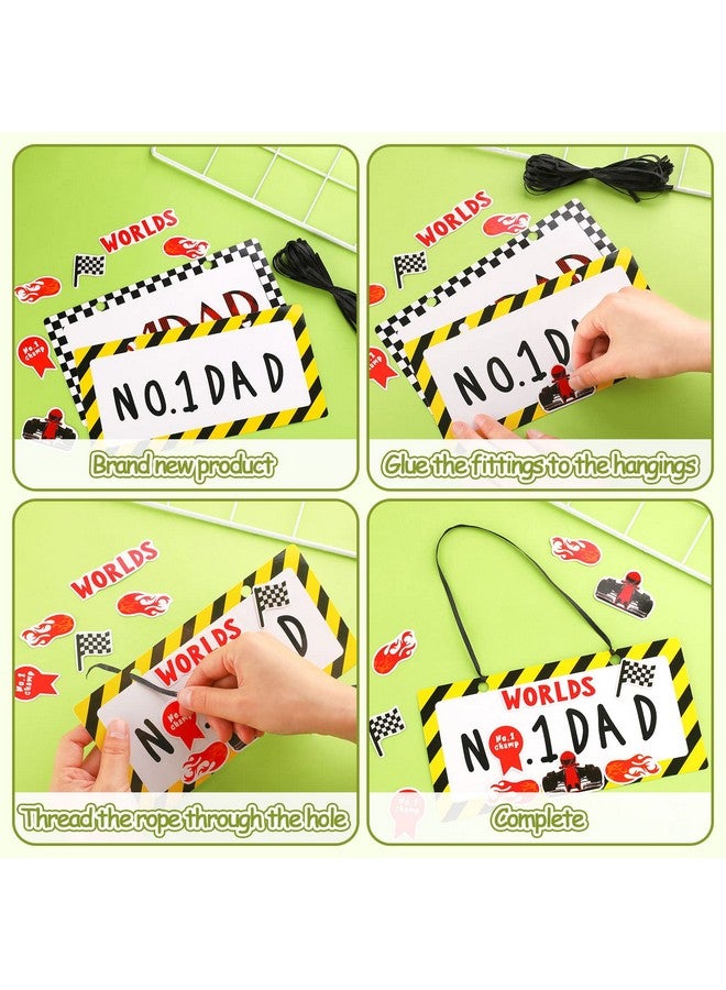 Chunful Chunful 16 Pack DIY Father's Day Craft Kit for Kids Classroom Make Your Own No. 1 Dad License Plate Sign DIY Father's Day Crafts Gift from Kids for Supplies School Activity Gift - Image 4